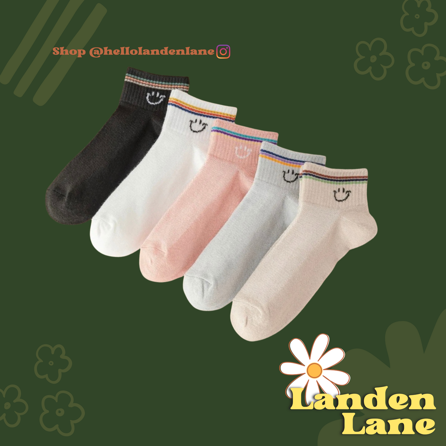 Colorful Ankle Smily Sock Pack
