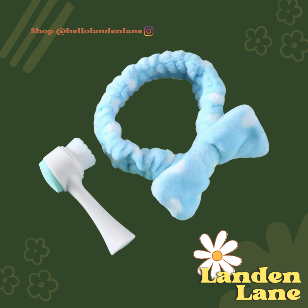 Blue Face Scrubber Thing with Plush Hair Pullerback'er