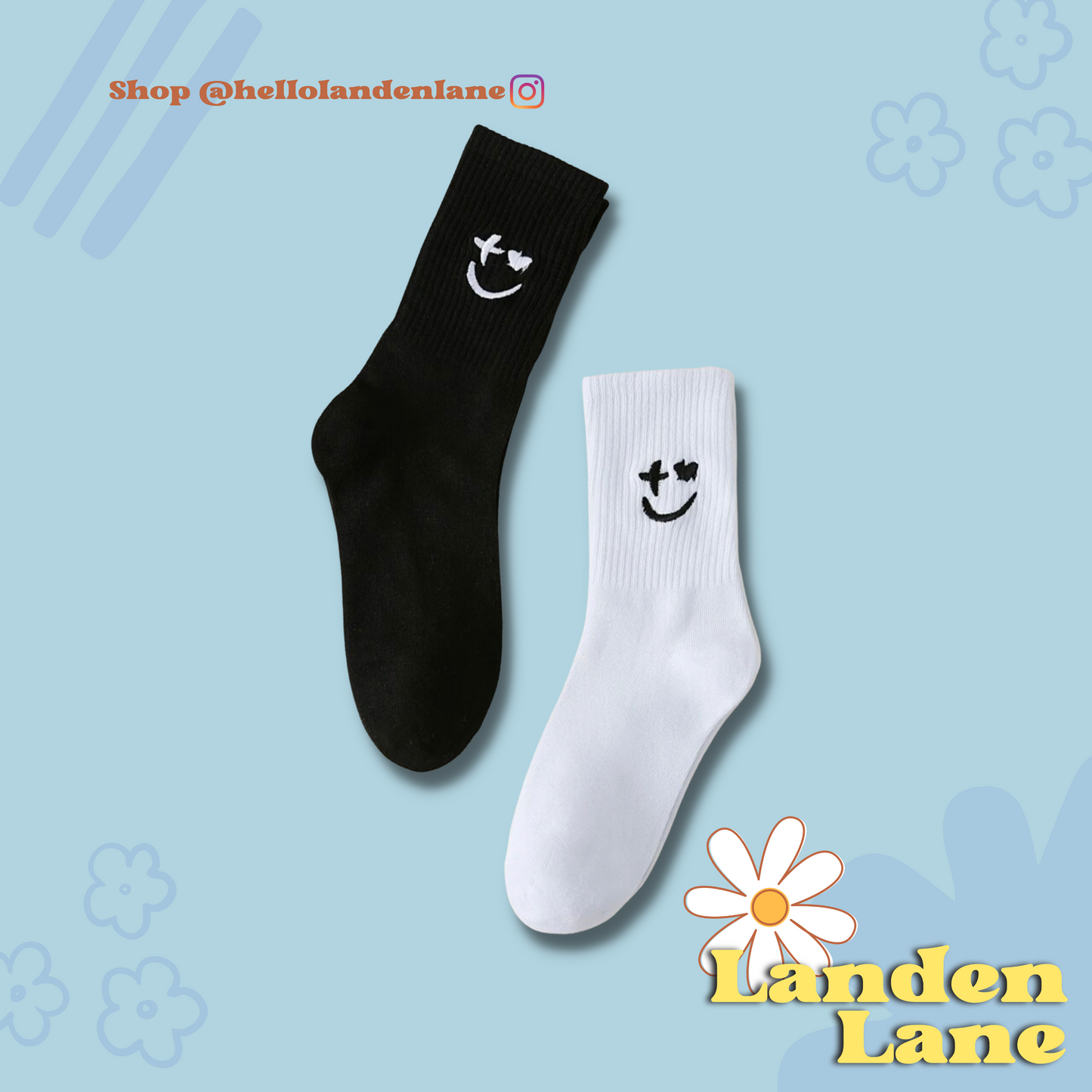 Black and White Emo Socks