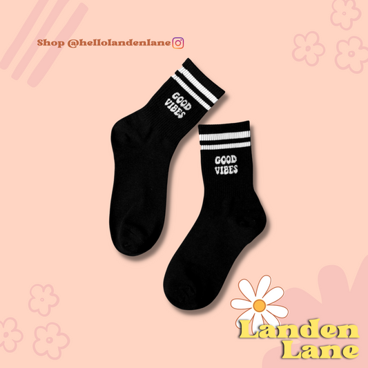 Black Good Vibes Socks