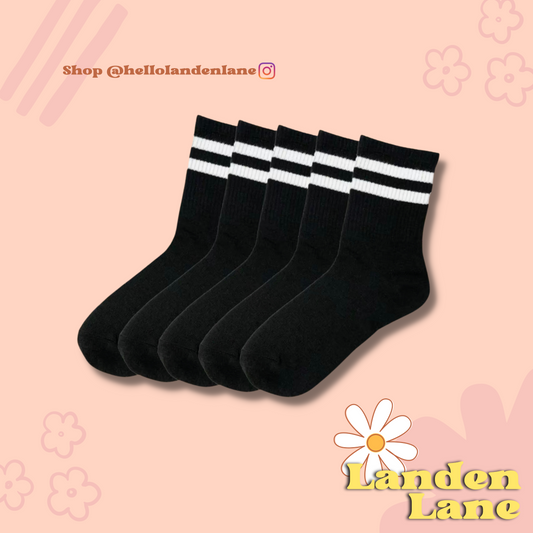 Ankle Black Stripped Socks Pack